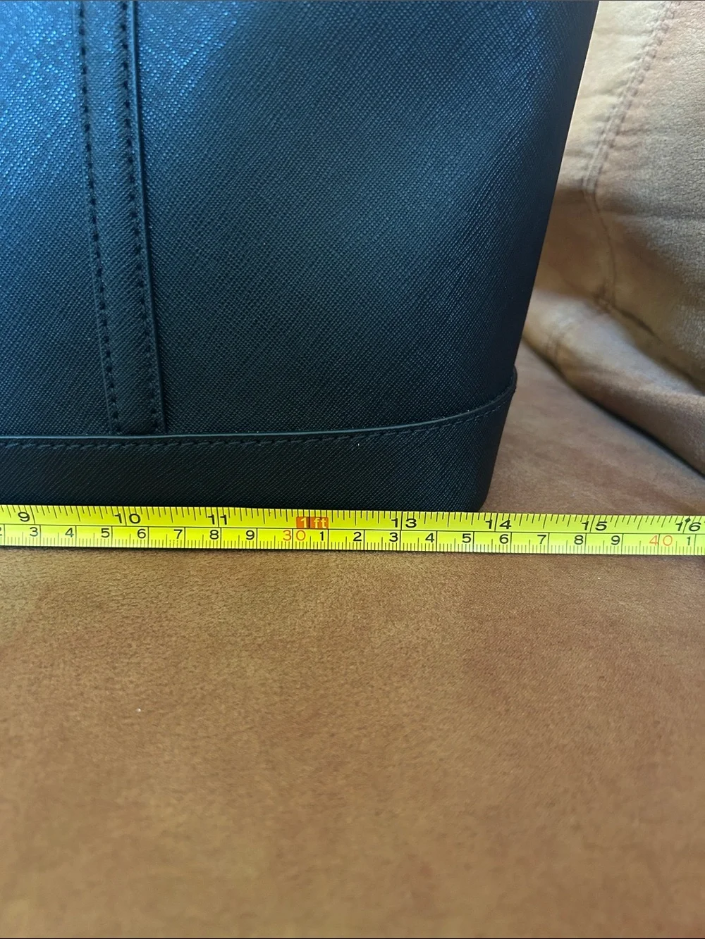 Michael Kors Black Saffiano Tote with silver MK Charm